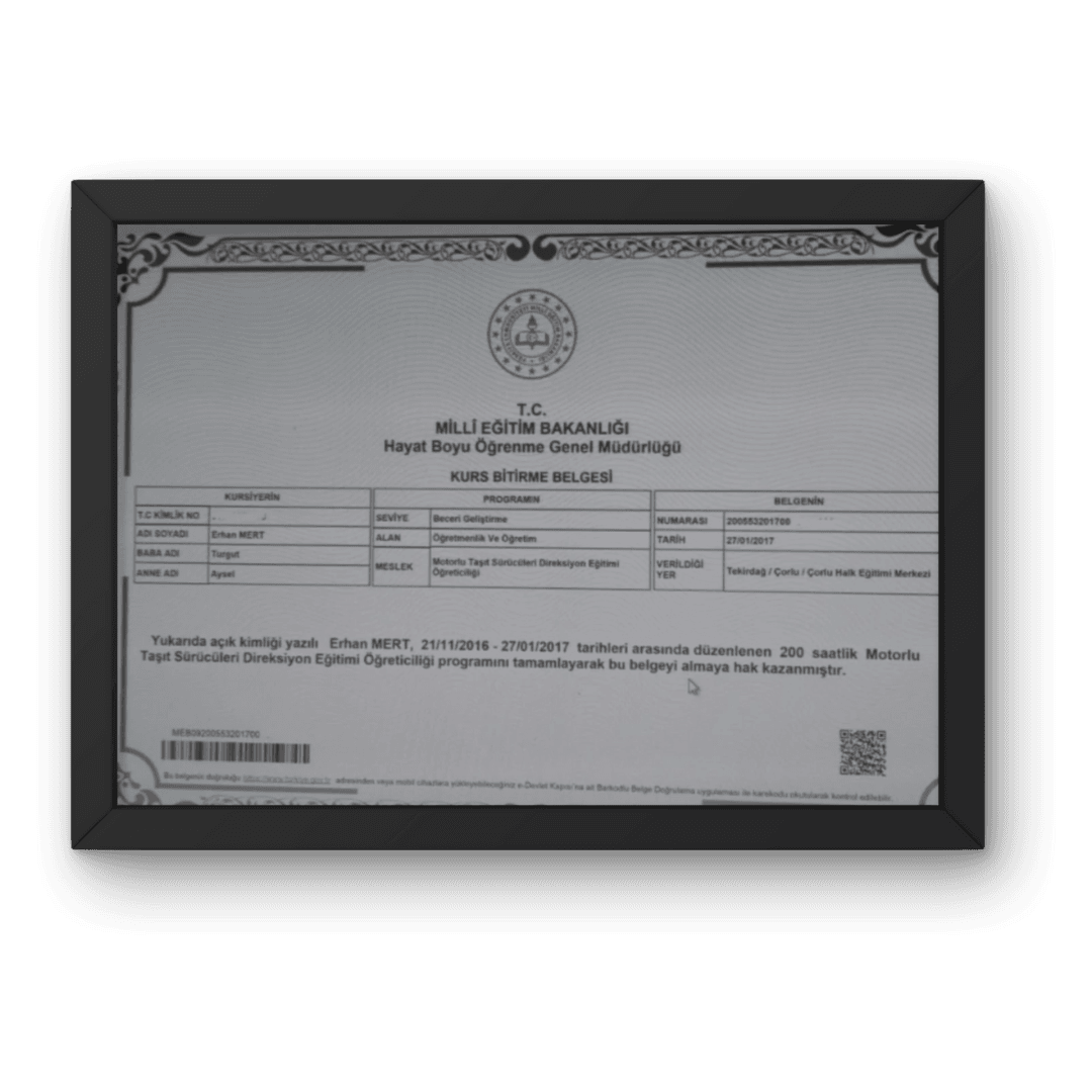 Direksiyon Eğitmenliği Sertifikası